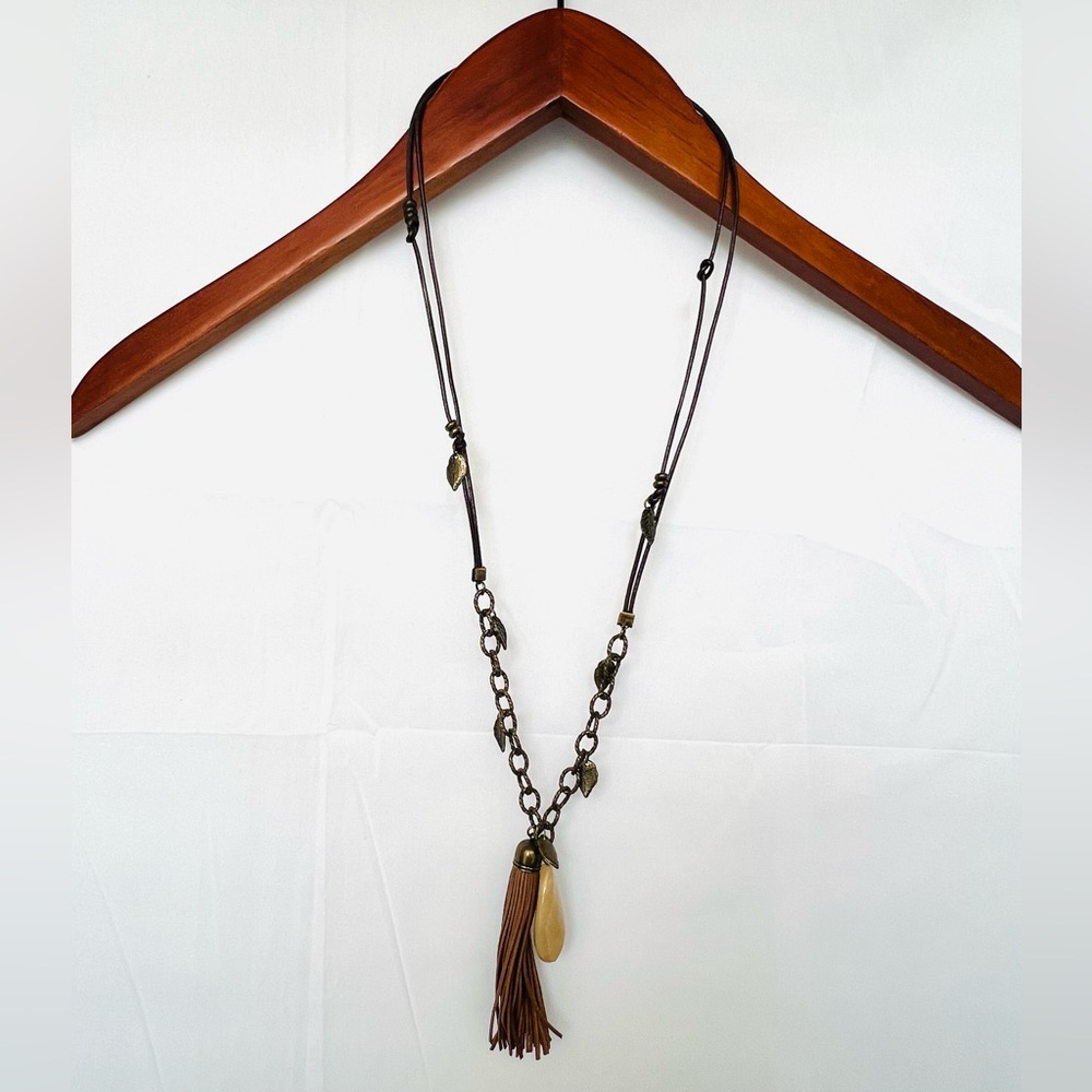 Brown Opera Necklace